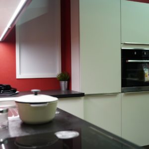 Bauformat Küchen L-Form Edelstahl Küchenspüle LED Beleuchtung