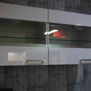 Burger L-Küche Gloriette moderne Lackküche Glas Front