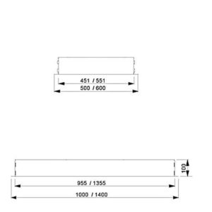 Franke Galaxy Detailzeichnung Deckenhaube Einbau Dunstabzug Edelstahl 110.0250.356
