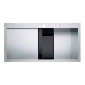 Franke Küchenspüle Crystal Line 214 Edelstahl schwarzes Glas 127.0338.969