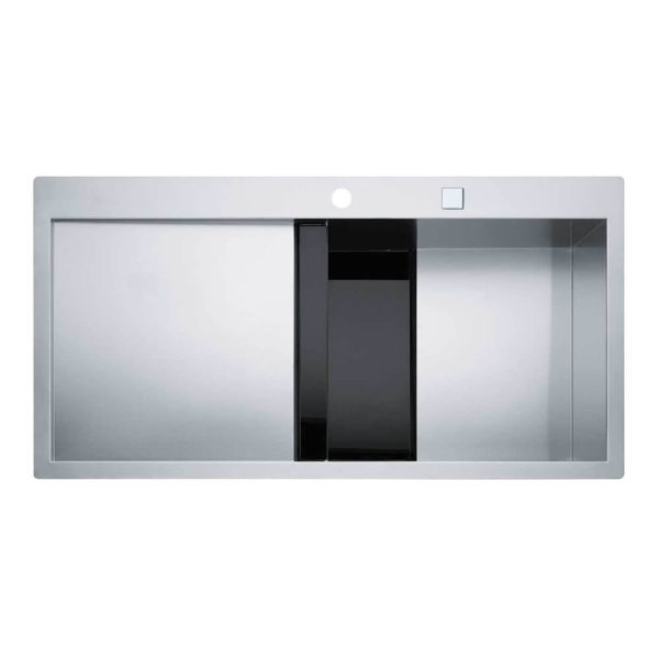 Franke Küchenspüle Crystal Line 214 Edelstahl schwarzes Glas 127.0338.969