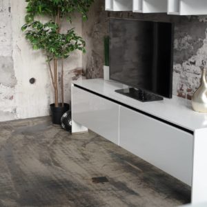 Nobilia weiße Lack Kommode hochglanz mit Griffmulden