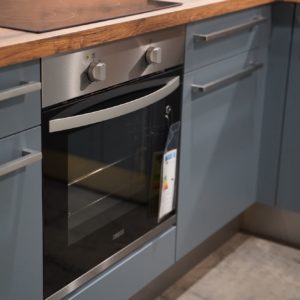 Burger Moderne Küche cindy stormgrey Edelstahl Griffstangen Zanussi Herd