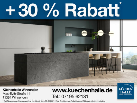 Küchenhalle 30 % Rabatt auf live Küchenplanung