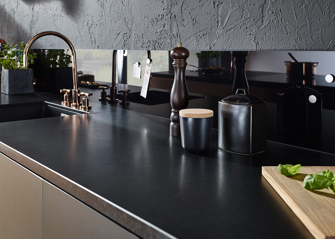 Naturstein Arbeitsplatte lechner schwarz nero