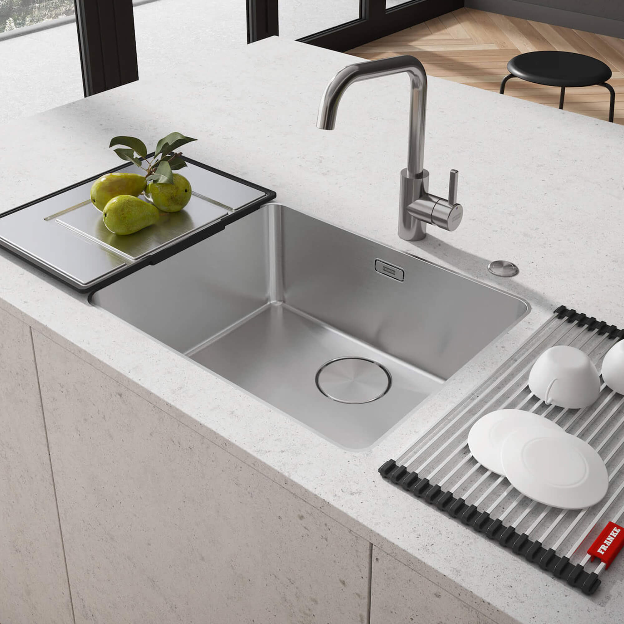 Franke Küchenspüle flächenbündig Edelstahl Einbeckenspüle