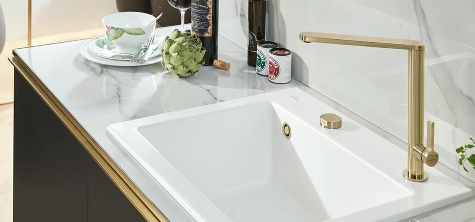 Villeroy und Boch Küchen Armatur edelstahl gold